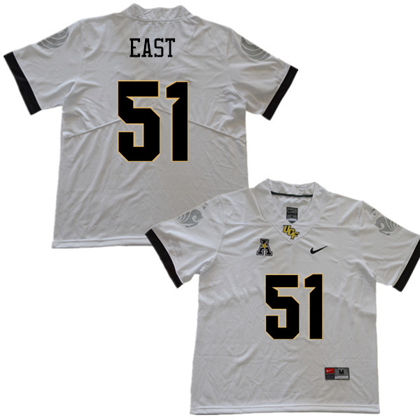 Men #51 Darious East UCF Knights College Football Jerseys Sale-White